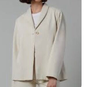 Still Here London Blazer Bone/ Natural color single button relaxed fit sz Small